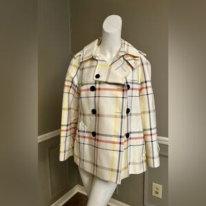 Coach Plaid Double Breasted Trench Jacket Coat Size M – Missing Belt